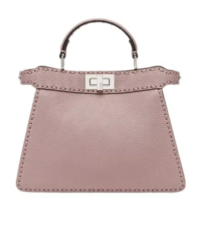 Fendi Peekaboo Iseeu Small Shoulder Bag In Nude