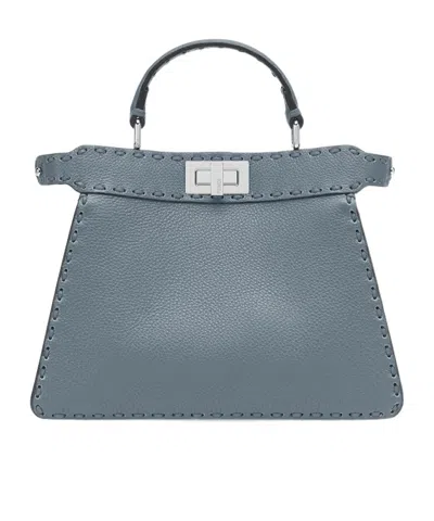 Fendi Peekaboo Iseeu Small Suture Shoulder Bag In Gray