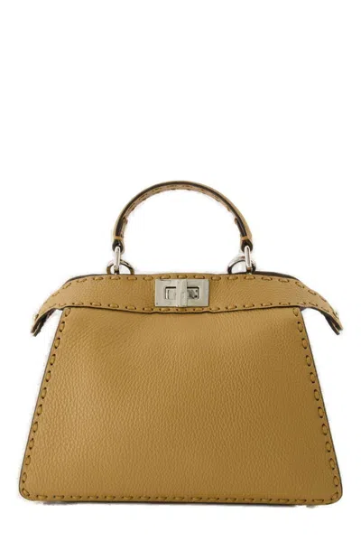 Fendi Peekaboo Iseeu Small Tote Bag In Nude