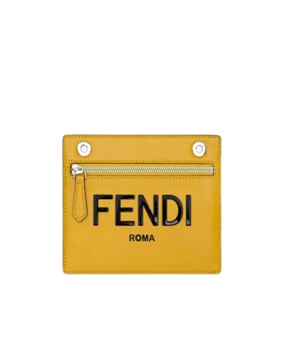 Fendi Peekaboo Logo Pocket In Yellow
