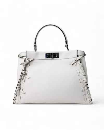 Fendi Peekaboo Medium Bow White