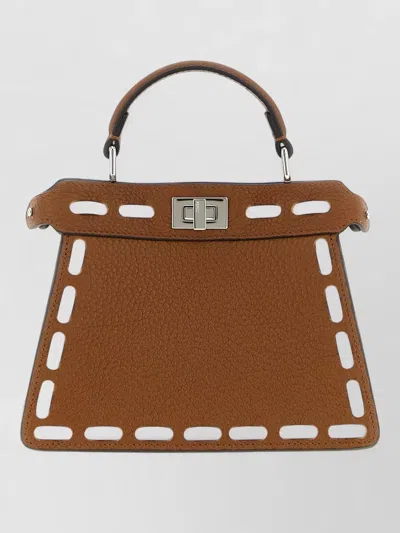 Fendi Peekaboo Medium Leather Shoulder Bag In Blue