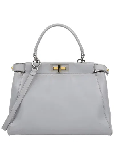 Fendi Peekaboo Medium Tote Shoulder Bag (authentic Pre-loved) In Blue