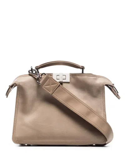 Fendi Peekaboo Messenger Bag In Neutrals