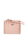 Fendi Peekaboo Micro Leather Trifold Wallet In Pink