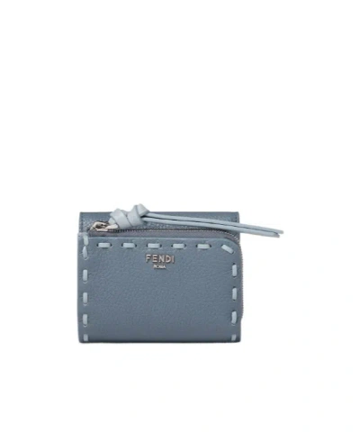 Fendi Peekaboo Micro Trifold In Blue