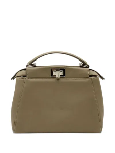 Pre-owned Fendi Peekaboo Mini Bag In Gray