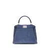 Fendi Blue Calf Leather Bos Taurus Shoulder Bag In Blue