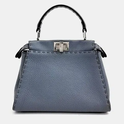 Pre-owned Fendi Peekaboo Mini Handbag In Blue