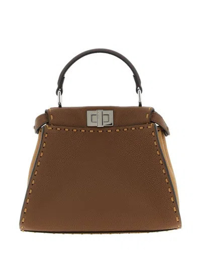 FENDI FENDI PEEKABOO MINI LEATHER HANDBAG