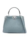 Fendi Peekaboo Mini Leather Handbag In Gray
