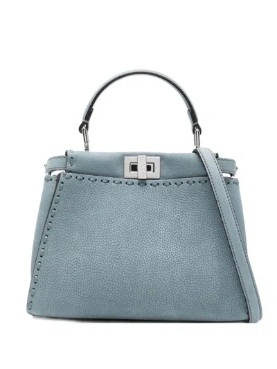FENDI Fendi Peekaboo Mini Leather Handbag