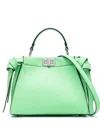 Fendi Peekaboo Mini Leather Handbag In Green