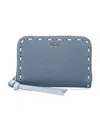 Fendi Peekaboo Mini Selleria Zip-around Wallet In Blue