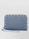 Fendi Peekaboo Mini Selleria Zip Around Wallet In Blue