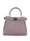 Fendi Peekaboo Mini Top Handle Bag In Dusty Mauve+p