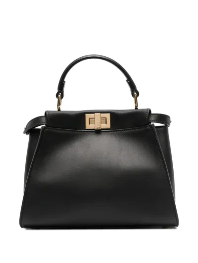 Fendi Peekaboo Mini Tote Bag In Black