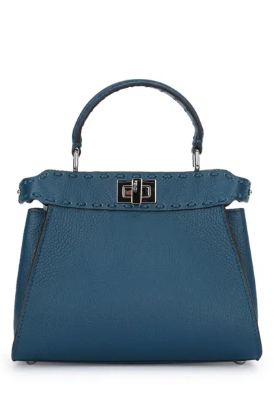 Fendi Peekaboo Mini Tote Bag In Blue