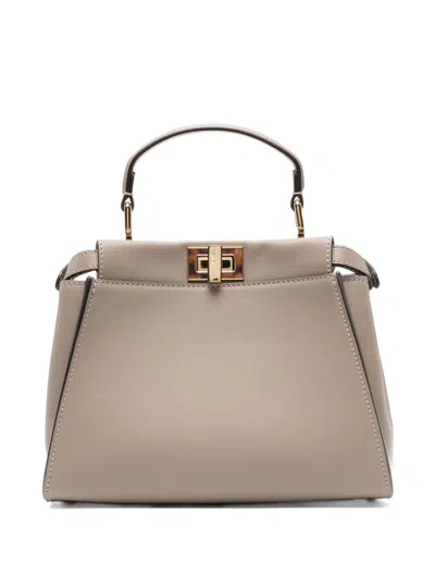 Fendi Peekaboo Mini Tote Bag In Neutral
