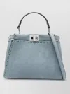 Fendi Peekaboo Mini Tote Bag Suede Strap In Blue