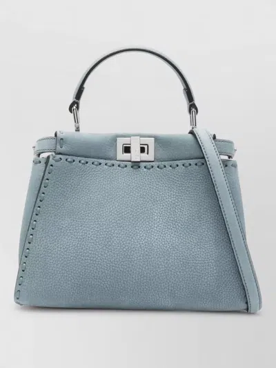 Fendi Peekaboo Mini Tote Bag Suede Strap