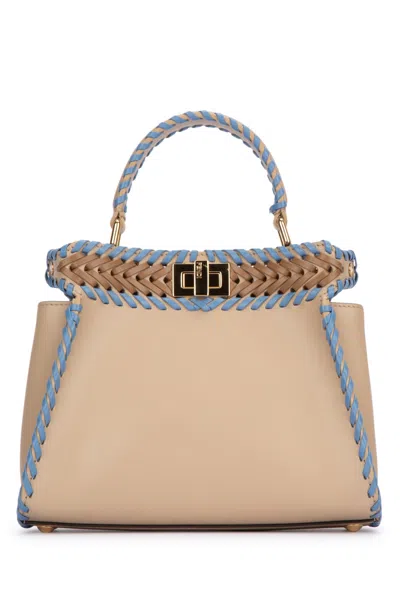Fendi Peekaboo Mini Top Handle Bag In Nude