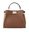 Fendi Peekaboo Iseeu Small Multicolour Sage Selleria Bag With 556 Hand-sewn Topstitches In Brown