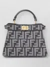 Fendi Peekaboo Petite Shoulder Bag Gold Hardware In Gray
