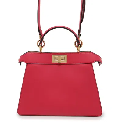 Pre-owned Fendi Peekaboo Pink Leather Handbag Shoulder Bag ()