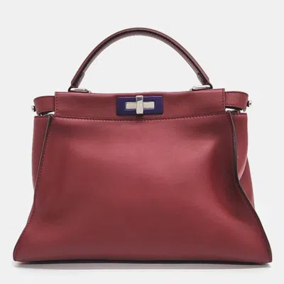 Pre-owned Fendi Peekaboo Regular Bag In Red
