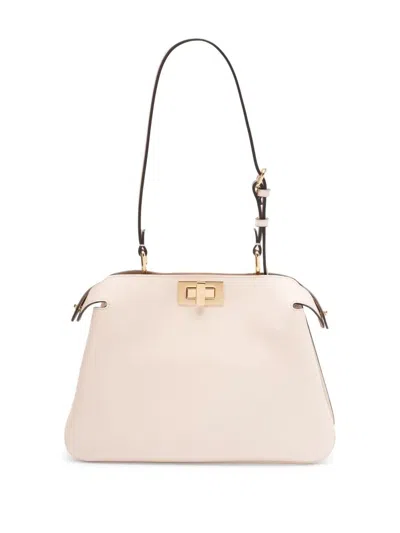 Fendi Peekaboo S Natural Bag Det Golden In White