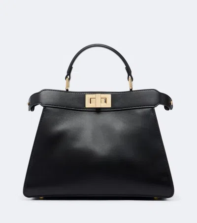 Fendi Peekaboo Small Leather Top-handle Bag In Black