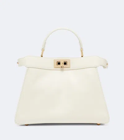 Fendi Peekaboo Small Leather Top-handle Bag In White