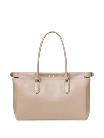 Fendi Peekaboo Small Leather Tote In Grey