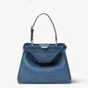 Fendi Peekaboo Soft M Cuoio Romano D In Blue