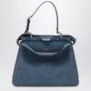 Fendi Peekaboo Soft Medium Bag In Blue Denim-effect Leather Women