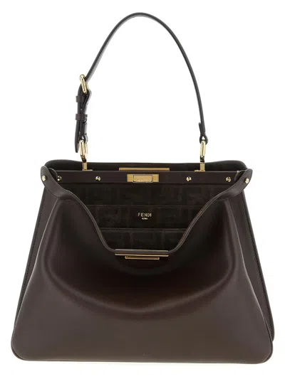 Fendi Peekaboo Soft Medium Handbag In Brown