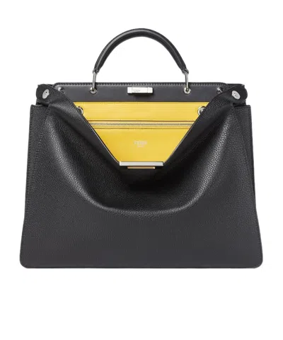 Fendi Peekaboo Top Handle Bag In Black
