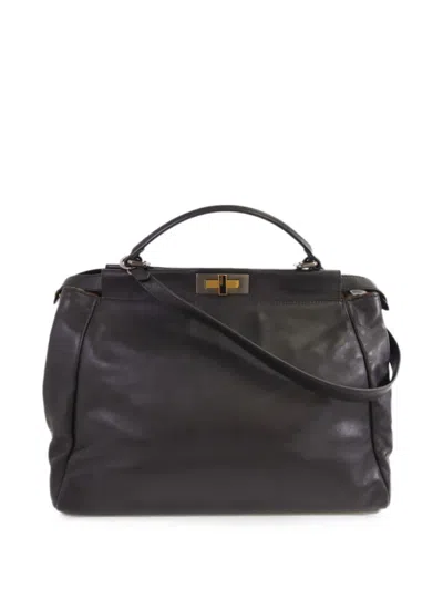 Pre-owned Fendi Peekaboo Tote Bag In Black