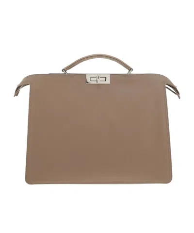 Fendi Peekaboo Tote Bag In Nude