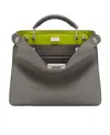 Fendi Peekaboo Twist-lock Tote Bag In Gray