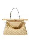 Fendi Peekaboo Woven-pattern Tote Bag In Neutral