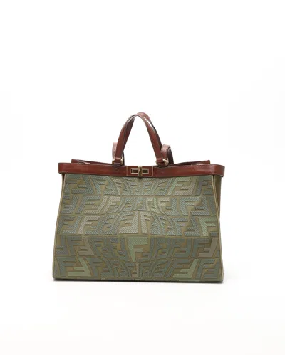 Fendi Peekaboo X Tote Bag In Green