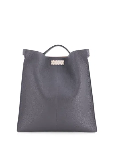 Pre-owned Fendi Peekaboo X-lite Fit Bag Leather Satchel In Grey