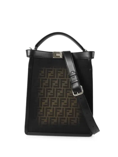 Pre-owned Fendi Peekaboo X-lite Tote Bag In Black