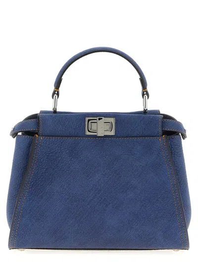 Fendi Pekaboo Soft Mini Handbag In Blue