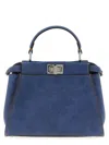 Fendi Pekaboo Soft Mini Hand Bags Light Blue In Blue