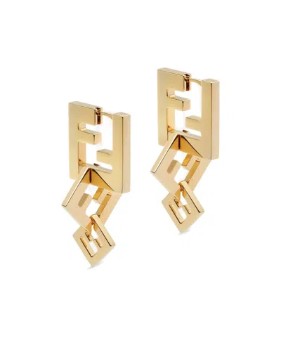Fendi Pendant Earrings In Yellow