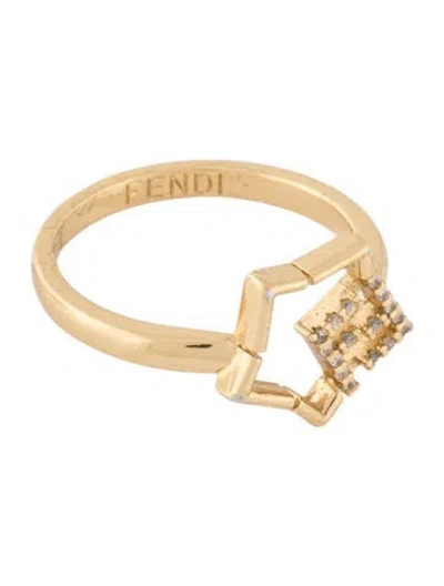 Pre-owned Fendi Pentagram Star Ring In Transparent