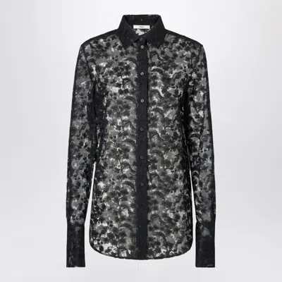 Fendi Peony Lace Gradient Effect Shirt In Black